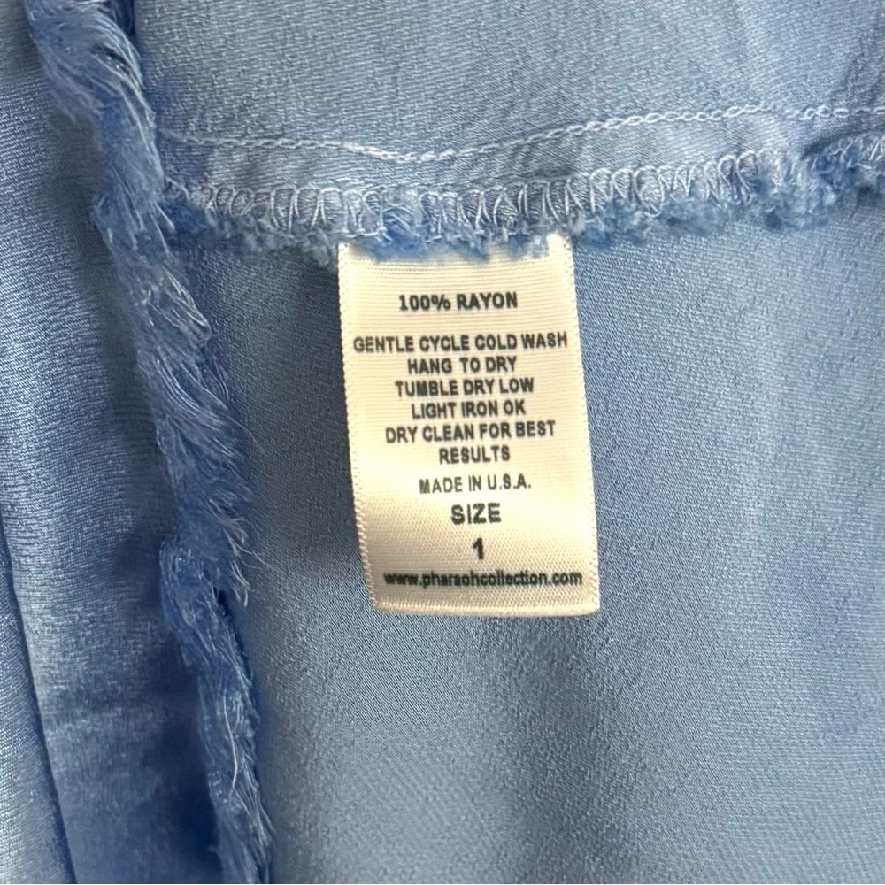 Pharaoh Collection Riley Skirt Vintage Satin Periwinkle Blue Midi Size 1 Small - Picture 6 of 11